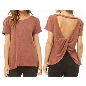 Marled Twist Tulip Back Top